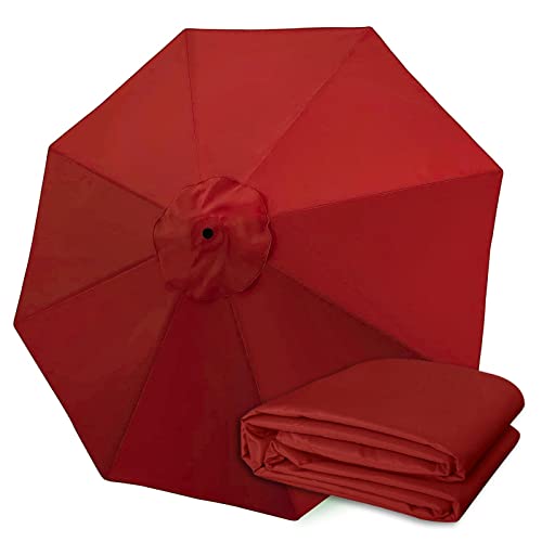 CABINE 270Cm/300Cm Canopy Replacement Parasol Cloth, Waterproof Tear-Resistant Polyester Fabric, for Gazebo Garden Patio/Red/300Cm/8-Ribs von CABINE