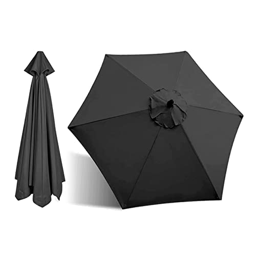 CABINE 6-Ribs/8-Ribs Parasol Frame Canopy Replacement Cloth, Φ270Cm/Φ300Cm, Umbrella Canopy Rechange Parasol Cover/Nero/300Cm/6Ribs von CABINE