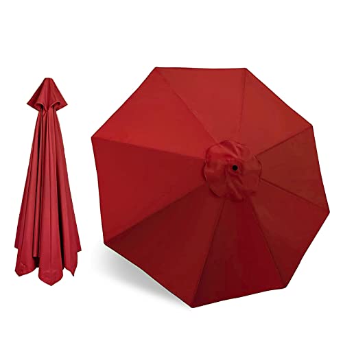 CABINE 6-Ribs/8-Ribs Parasol Frame Canopy Replacement Cloth, Φ270Cm/Φ300Cm, Umbrella Canopy Rechange Parasol Cover/Red/270Cm/8Ribs von CABINE