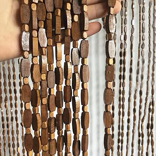 CABINE Holz Perlen Vorhang Home Decor Tür Stvorhänge, Hängende Hölzerne Perlen Raum Teiler Fenster Flur Eingang Privacy Screen/30 Strands-60 * 100Cm von CABINE