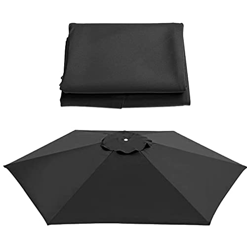CABINE Rechange Canopy 270Cm-6Ribs/8Ribs, 300Cm-6Ribs/8Ribs Parasol Cloth Replacement Umbrella Canopy/Nero/300Cm/6-Ribs von CABINE