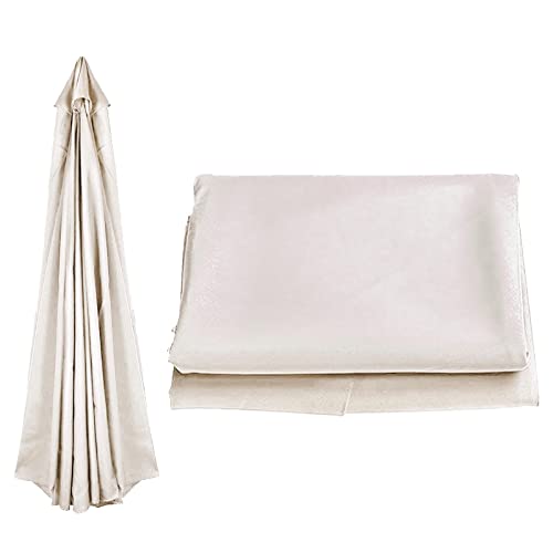 CABINE Replacement Top Canopy Cover 8-Ribs or 6-Ribs Umbrella Frame, Φ270Cm/Φ300Cm round Umbrella Canopy Replacement Cloth/Off White/300Cm/6-Ribs von CABINE