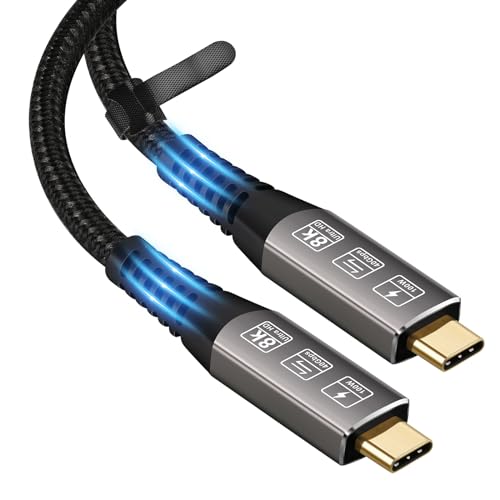 CableDeconn USB4 8K 1m Cable M/M USB-C Compatible with TB4 8K 60Hz Video 40Gbps Data Transmissions Rate 20V 5A 240W Power Delivery 3in1 USB-C Cable for Monitors External SSD eGPU von CableDeconn