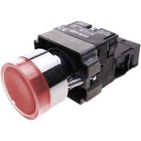 CableMarkt - Metallischer Momentaner Druckknopf mit 1NC 400 V 10 A mit LED-Leuchte in roter Farbe von 22 mm von CABLEMARKT