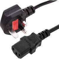 Cablemarkt - Stromkabel BS-1363-1 Stecker auf IEC-60320-C13 Buchse 1,8 Meter schwarz von CABLEMARKT