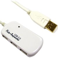 CableMarkt - USB 2.0-Verlängerungskabel mit Typ-A-Stecker auf 4 Typ-A-Buchsen 12 m weiß von CABLEMARKT