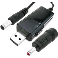 CableMarkt - USB-zu-DC-Buchsen-Spannungswandler von 5 VDC auf 9 VDC oder 12 VDC mit 1-Meter-Kabel von CABLEMARKT