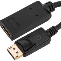 Adapter mit DisplayPort-Stecker auf 10 cm aktive HDMI-Buchse, schwarz - Cablemarkt von CABLEMARKT