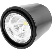 Cablemarkt - COB-LED-Strahler verstellbaren 12 w 220 vac 3000 k 115 mm in schwarzer Farbe von CABLEMARKT