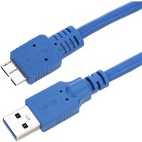 Cablemarkt - Hochgeschwindigkeits-USB-Kabel mit usb 3.0-Stecker Typ a auf MicroUSB-Stecker Typ b, 3 m, blaue Farbe von CABLEMARKT