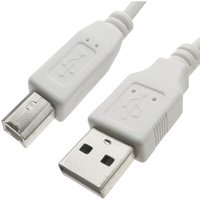 Kabel mit Anschlüssen usb a Stecker 2.0 auf usb b Stecker 2.0 in weißer Farbe von 20 cm - Cablemarkt von CABLEMARKT