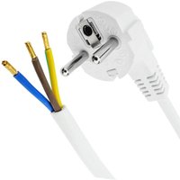 Cablemarkt - Stromkabel H05VV-F (schuko-m zu Klemmen) 3m weiß von CABLEMARKT