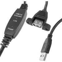 Usb 2.0-Verlängerungskabel mit Typ-A-Stecker auf Typ-A-Buchse 1.25 m mit Stromversorgung schwarz - Cablemarkt von CABLEMARKT