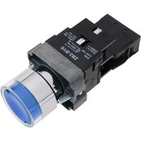Cablemarkt - Druckknopf mit Verriegelungsknopf 400 v 10 a mit LED-Leuchte in blauer Farbe von 22 mm von CABLEMARKT