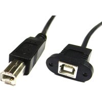 Cablemarkt - Kabel mit USB-B-Stecker 2.0 auf USB-B-Buchse 2.0 in schwarzer Farbe, 3 m lang von CABLEMARKT