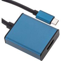CableMarkt - USB-C-Stecker 3.1 auf HDMI-A-Buchse, Videokonverter mit 10 cm langem Kabel in silberner Farbe von CABLEMARKT