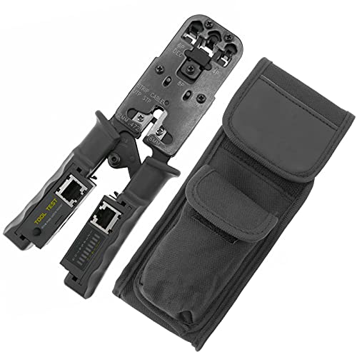 BeMatik - Crimpzange mit RJ11 Kabeltester RJ12 RJ45 RJ9 von BEMATIK.COM