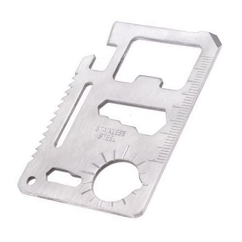 CABLEPELADO - 11-in-1-Multitool-Karte aus Edelstahl – kompaktes Survival-Tool mit Scheide – ideal für Camping, Notfälle und den täglichen Gebrauch von CABLEPELADO