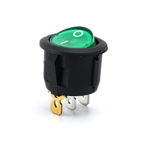 CABLEPELADO Wippschalter ON-OFF SPST 3-polig | 3-poliger Schalter | 6A 250VAC | 10A 125V | Grüne LED von CABLEPELADO