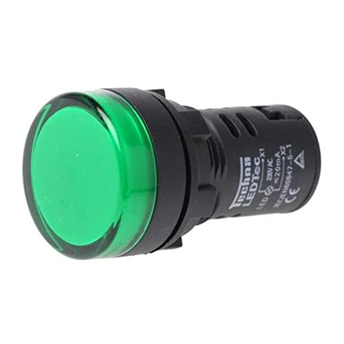 CABLEPELADO 30 mm LED-Anzeigeleuchte | LED-Pilotlicht für Bedienfelder | Montagebohrungsgröße 30 mm | Grüne LED von CABLEPELADO