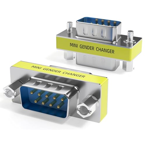 CABLEPELADO Serieller Adapter männlich auf männlich, RS232-Koppler, DB9 Gender Changer Adapter RS232, 9-poliger Stecker auf Stecker, Stecker 9-polig, RS-232 DB9, 9-polig, Stecker auf Stecker von CABLEPELADO