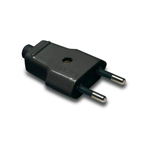 CABLEPELADO Bipolarer Stecker | gerader zweipoliger Stecker | ohne TT | Kontakte aus vernickeltem Messing | 10 A | 250 V | IP20 | Stecker | Schwarz CABLEPELADO Bipolarer Stecker | gerader zweipoliger Stecker | ohne TT | Kontakte aus vernickeltem Messing | 10 A | 250 V | IP20 | Stecker | Schwarz von CABLEPELADO