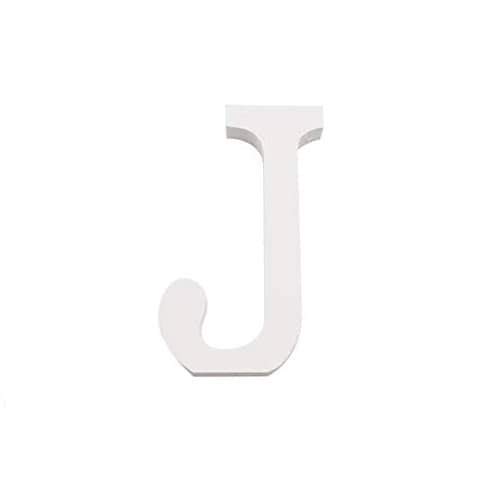CABLEPELADO - Buchstabe J aus Holz - 11 cm - Dekoration - Handwerk - Holz - personalisierbar - 3D - weiße Grundierung von CABLEPELADO