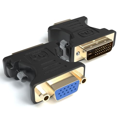 CABLEPELADO DVI auf VGA Adapter | Grafikkarte Adapter | DVI-I 24+5 Stecker auf VGA Buchse | 1080P Full HD | Geeignet für Grafikkarte für PC HDTV Projektor von CABLEPELADO