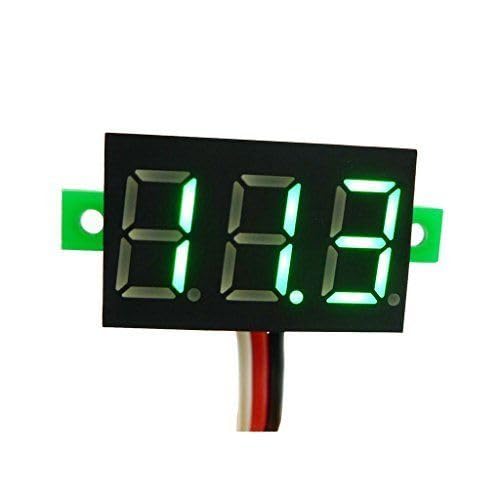 CABLEPELADO Digitaler Spannungsmesser, 0-100 V, mit 3-stelligem Display in Rot, hohe Präzision und kompaktes Design für elektronische Systeme (grün) von CABLEPELADO