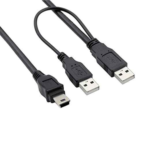 CABLEPELADO Dual USB 2.0 Daten- und Stromkabel, Dual-Power-Kabel, 2 x USB-Stecker auf Mini-USB Typ B, geeignet für externe Festplatten und andere Geräte, Schwarz, 50 cm CABLEPELADO Dual USB 2.0 Daten- und Stromkabel, Dual-Power-Kabel, 2 x USB-Stecker auf Mini-USB Typ B, geeignet für externe Festplatten und andere Geräte, Schwarz, 50 cm von CABLEPELADO
