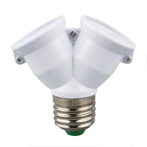 CABLEPELADO E27 Splitter Lampenfassung | Doppellampenfassung | LED Splitter | Maximale Belastung pro Sockel: 15W |2 Leuchtmittel in 1 | Weiß von CABLEPELADO