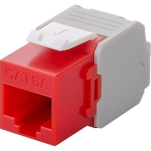 CABLEPELADO Keystone RJ45-Buchse | UTP-Buchse von CAT 6A | TIA 568A/B | Selbstcrimpsystem | geeignet für die Verdrahtung im RITI oder RTR | Rot von CABLEPELADO