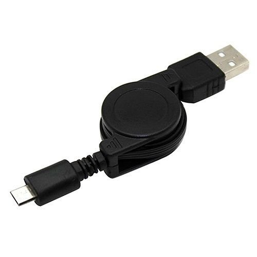 CABLEPELADO Einziehbares Micro-USB-Kabel zum Synchronisieren und Laden | Datenübertragung 480 Mbit/s | Kompatibel mit Samsung, HTC, Sony, Motorola, LG, Nokia, Kindle, PS4, Xbox One, Schwarz | 75 cm von CABLEPELADO