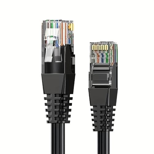 CABLEPELADO Netzwerkkabel, LAN-Kabel, Datenkabel, Gigabit-Kabel, RJ45-Kabel, Kommunikationskabel, geflochtenes Kabel, Kategorie 6, kompatibel mit PC, PS4, PS5, Xbox, Smart TV, Server, 1 m, Schwarz von CABLEPELADO