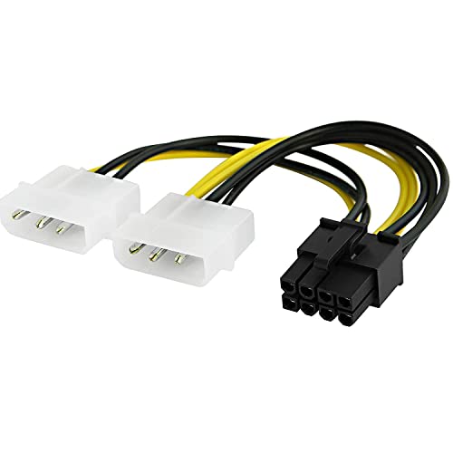CABLEPELADO Stromkabel, 4-poliger Molex-Stecker auf 8-poliger PCI-Express-Stecker, Stromversorgung zu Grafikkarte, 15 cm von CABLEPELADO