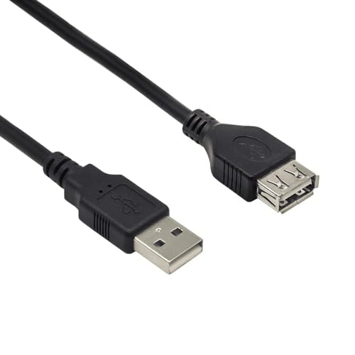 CABLEPELADO USB 2.0 Verlängerungskabel | USB Typ A Stecker auf Buchse | Geschwindigkeit bis zu 480 Mbit/s | Drucker, Maus, Tastatur, Pendrive, PS-Fernbedienung, externe Festplatte | Schwarz | 1.8 m von CABLEPELADO