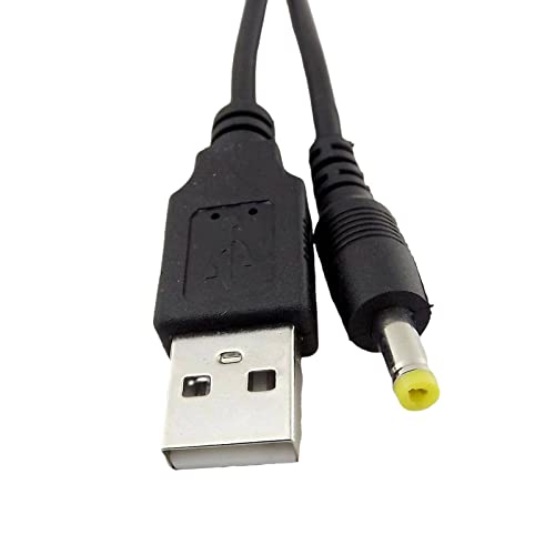 CABLEPELADO USB DC Stromkabel | DC Verlängerungskabel | Kompatibel mit PSP 1000 2000 3000 MP3 Router Lautsprecher Mini Lüfter | 4,0 mm x 1,7 mm | 5 V 2 A | USB 2.0 | Schwarz | 80 cm von CABLEPELADO