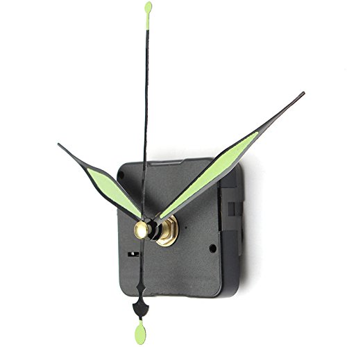 CABLEPELADO Uhrwerk, Quarz, geräuschlos, Reparaturset, 3D-Uhrwerk, Uhrwerk, Uhrwerk, Minutenzeiger 95 mm, Stundennadel 65 mm, Grün von CABLEPELADO