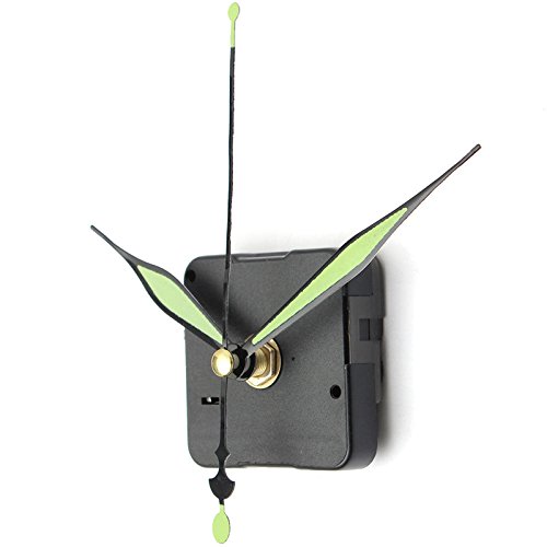 CABLEPELADO Leises Quarz-Uhrwerk, Reparaturset für Uhren, 3D-Uhr, Uhrgriffe, Uhrwerk, Minutenzeiger 95 mm, Stundenzeiger 65 mm, Grün von CABLEPELADO