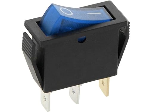 CABLEPELADO Wippschalter, 3-Wege-Schalter, Wippschalter, 3-polig, Ein-/Ausschalter, zweipoliger Schalter, 16 A, 250 VAC, 20 A, 125 VAC, blaues Licht von CABLEPELADO