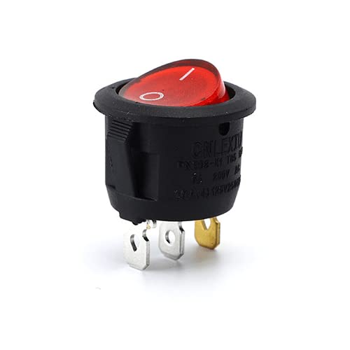 CABLEPELADO Wippschalter, 2-Wege-Schalter, 3-Wege-Schalter, 3-poliger Schalter, 3-poliger Schalter, Ein-/Aus-Schalter SPST, 6 A, 250 VAC, 10 A, 125 VAC, rotes LED-Licht CABLEPELADO Wippschalter, 2-Wege-Schalter, 3-Wege-Schalter, 3-poliger Schalter, 3-poliger Schalter, Ein-/Aus-Schalter SPST, 6 A, 250 VAC, 10 A, 125 VAC, rotes LED-Licht von CABLEPELADO