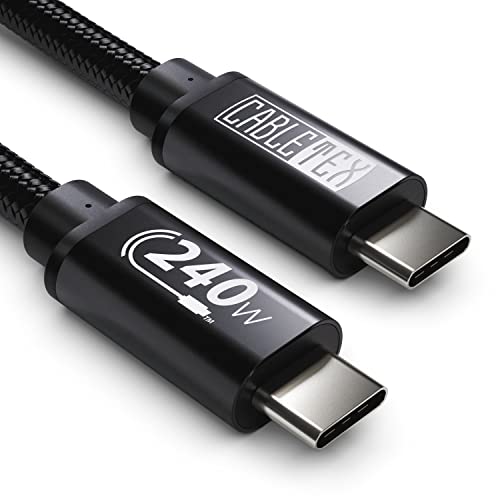 CABLETEX 240W USB C Ladekabel 2M | 48V/5A Power Delivery 3.1 | QuickCharge kompatibel | Schnellladekabel für Docking Stations, MacBook Pro, MacBook Air, MateBook Spectre X360, XPS 13 CABLETEX 240W USB C Ladekabel 2M | 48V/5A Power Delivery 3.1 | QuickCharge kompatibel | Schnellladekabel für Docking Stations, MacBook Pro, MacBook Air, MateBook Spectre X360, XPS 13 von CABLETEX