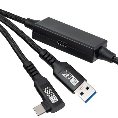 CABLETEX Link Kabel mit Ladefunktion 5M, kompatibel mit Meta Quest 3/3S, Oculus Quest 2/Pro, PICO 4 - USB 3.2 A auf USB C Kabel für SteamVR Virtual Reality Gaming PCVR CABLETEX Link Kabel mit Ladefunktion 5M, kompatibel mit Meta Quest 3/3S, Oculus Quest 2/Pro, PICO 4 - USB 3.2 A auf USB C Kabel für SteamVR Virtual Reality Gaming PCVR von CABLETEX