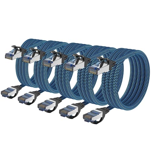 CABNEER 5 Stück 5x 3 meter LAN Kabel Netzwerkkabel CAT8 Ethernet Kabel, RJ45 Patchkabel 40Gbps 2000Mhz/s Gigabit, Hochgeschwindigkeit Internet Kabel Kompatibel für Router Modem Laptop PC CABNEER 5 Stück 5x 3 meter LAN Kabel Netzwerkkabel CAT8 Ethernet Kabel, RJ45 Patchkabel 40Gbps 2000Mhz/s Gigabit, Hochgeschwindigkeit Internet Kabel Kompatibel für Router Modem Laptop PC von CABNEER