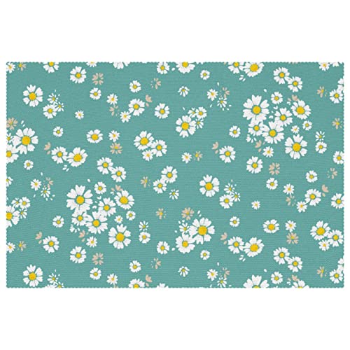Kleine weiße Partysu Gänseblümchen Platzsets 6er Set Abwaschbar Wärmeisolierung rutschfeste Platzsets für Küche und Esszimmer Kleine weiße Partysu Gänseblümchen Platzsets 6er Set Abwaschbar Wärmeisolierung rutschfeste Platzsets für Küche und Esszimmer von CABOBE