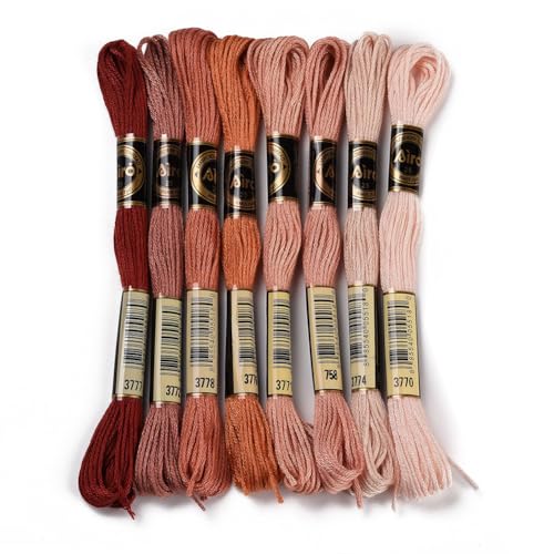 CABODYALS 8 Stränge 70M Dunkelrotes Stickgarn Freundschaftsarmband Sticktwist Schnurfaden Rot Weicher Embroidery Floss Threads Rote Stickgarn für Armbänder Sticken Knüpfen Flechten Basteln Häkeln von CABODYALS