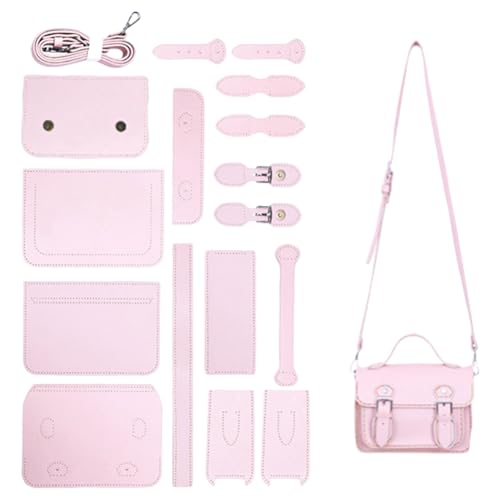 CABODYALS DIY Taschenset Aus Pu Leder Pink Stitch Umhängetasche Zubehör Zum Herstellen von Geldbörsen Strick Und Häkelsets Nähwerkzeugset Mit Anleitung Für Frauen Anfänger Geschenk Bastelzubehör Anfä von CABODYALS