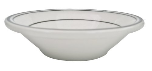CAC China GS-32 4-1/2-Inch Greenbrier 3.5-Ounce Green Band Stoneware Fruit Bowl, American White, Box of 36 von CAC China