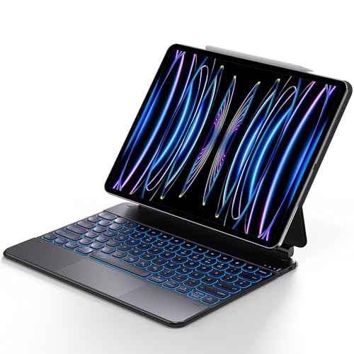 CACOE Bluetooth-Tastatur Hülle Kompatibel mit iPad Air 13" (M3/M2, 2025/2024) / iPad Pro 12.9" (6/5/4 Gen) mit Magnetische Freischwebendes Ständer Design, Multi-Touch, 7 Farbige Beleuchtung, Schwarz CACOE Bluetooth-Tastatur Hülle Kompatibel mit iPad Air 13" (M3/M2, 2025/2024) / iPad Pro 12.9" (6/5/4 Gen) mit Magnetische Freischwebendes Ständer Design, Multi-Touch, 7 Farbige Beleuchtung, Schwarz von CACOE