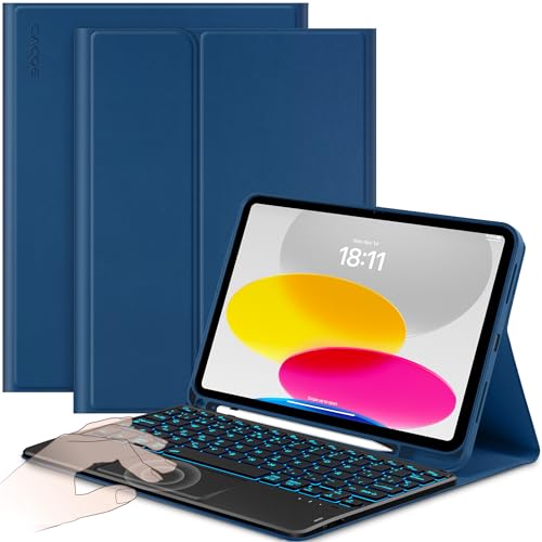 CACOE Hülle Tastatur Kompatibel mit iPad 10 10.9 Zoll 2022 A2757/A2777 mit Touchpad, 7-Farbige Beleuchtung Abnehmbare Kabellose Spanisch-Tastatur, Ozeanblau CACOE Hülle Tastatur Kompatibel mit iPad 10 10.9 Zoll 2022 A2757/A2777 mit Touchpad, 7-Farbige Beleuchtung Abnehmbare Kabellose Spanisch-Tastatur, Ozeanblau von CACOE